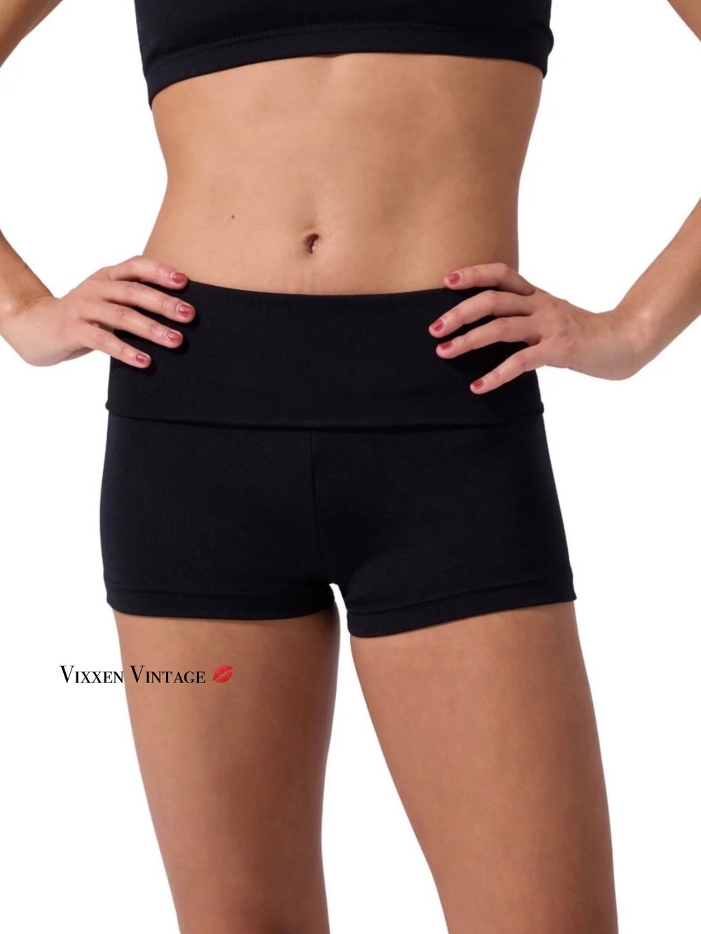 CAPEZIO 'TB242C TEAM BASICS FOLD-OVER BOYSHORTS - GIRLS' IN BLACK